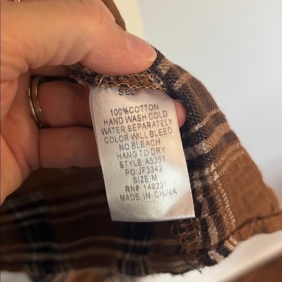 Kori Brown and Black Plaid Cape with Fringe - Picture 3 of 4